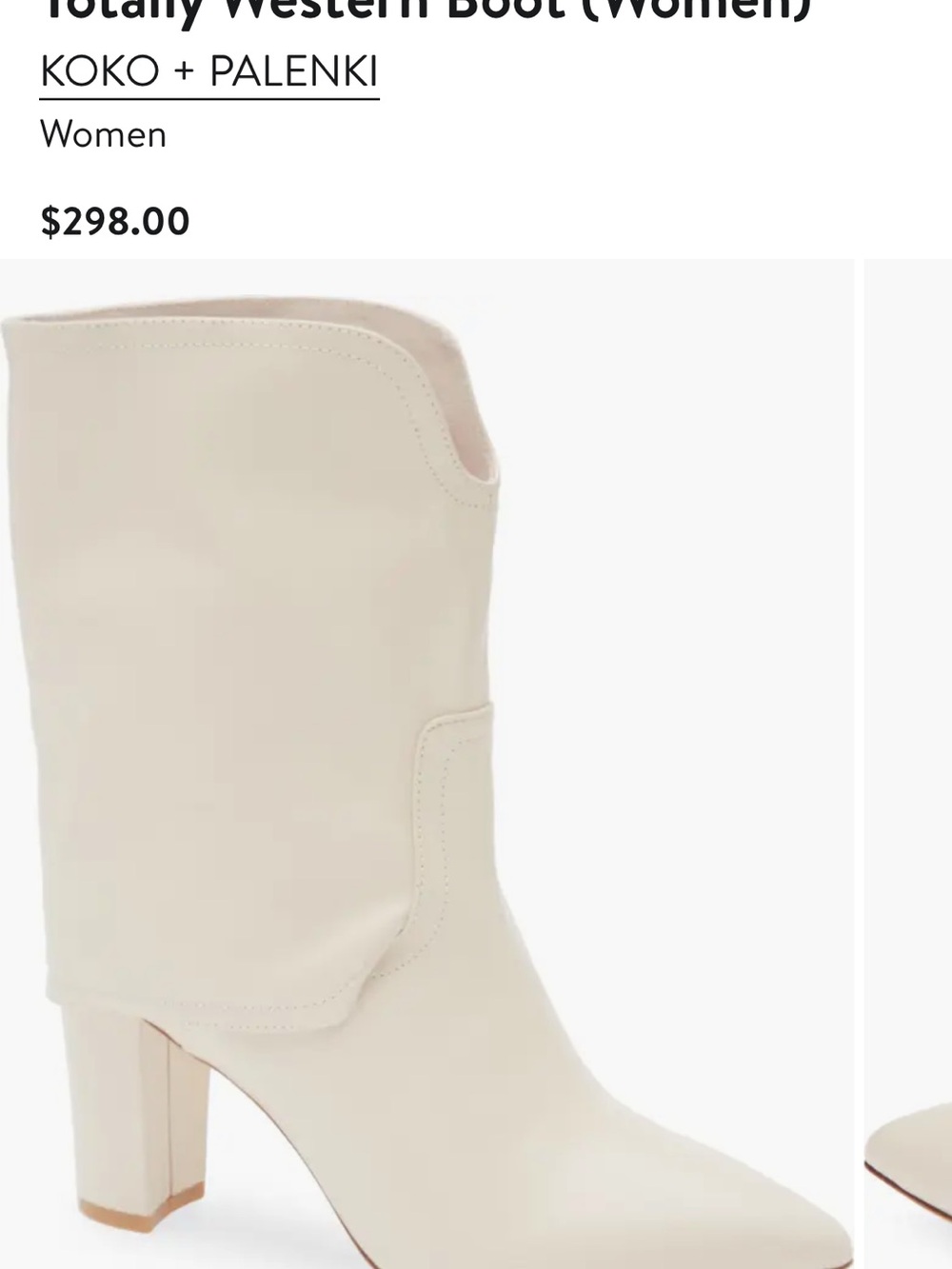 Pointed-Toe Cream Ankle Booties - Picture 9 of 9